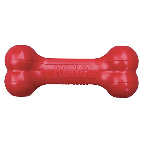 KONG Goodie Bone - Rubber Dog Toy for Aggressive Chewers - Dental Dog Toy for Teeth & Gum Health - Durable Dog Chew Toy - Hard Rubber Bone for Dogs - Fillable Toy for Dispensing Treats - Medium Dogs