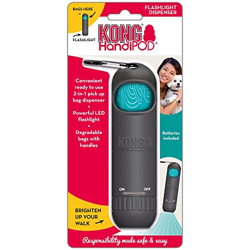 KONG HandiPOD Flashlight & Dog Poop Bag Dispenser 2-in-1, Regular