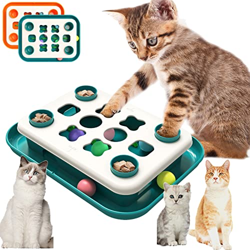 KugobarNe Cat Puzzle Toys, Interactive Cat Toy, Cat Play Toy Cat Puzzle Interactive Enrichment Toy, Interactive Cat Toy, Cat Play Toy for Indoor Cat, Feeder Interactive Cat Treat Puzzle Box