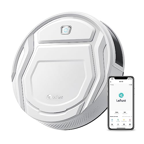 Lefant Robot Vacuum Cleaner, Tangle-Free, Strong Suction, Slim, Low Noise, Automatic Self-Charging, Wi-Fi/App/Alexa Control, Ideal for Pet Hair Hard Floor and Daily Cleaning, M210