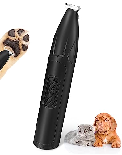 LEYOUFU Dog Paw Trimmer for Grooming, Cordless Small Pet Hair Grooming Clippers Low Noise Dog Clipper Shaver for Grooming Cat's Dog's Hair Around Paws, Eyes, Ears, Face, Rump (Black)