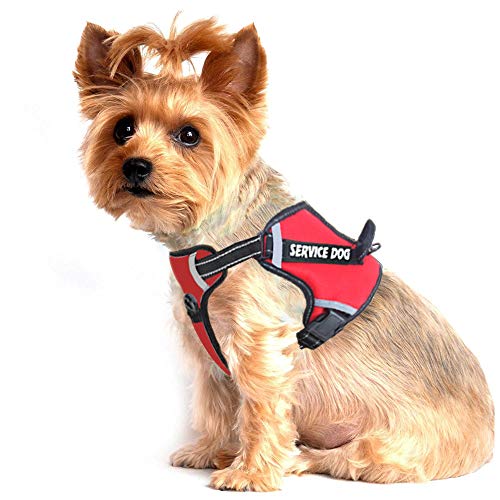 LMOBXEVL Service Dog Harness,No-Pull Dog Harness with Handle Adjustable Reflective Pet Dog in Training Vest Harness,Easy Control for Small Medium Large Breed Outdoor Walking Hiking