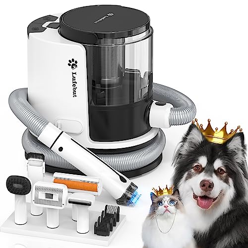 lufebut Pet Grooming Kit & Vacuum Suction 99% Pet Hair,6 in 1 Dog Grooming Vacuum Kit, 2.0L Capacity Easy Clean Dust Cup for Pet Hair,(Low Noise) Pet Shedding Grooming Tools for Dogs Cats at Home…