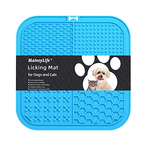 MateeyLife Licking Mats for Dogs and Cats, Premium Lick Pad with Suction Cups for Dog Anxiety Relief, Dog Puzzle Enrichment Toys for Boredom Reducer, Dog Food Mat Perfect for Bathing Grooming
