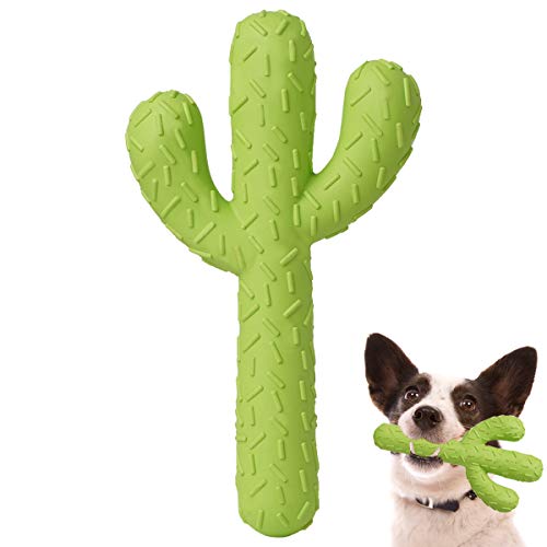 MewaJump Dog Chew Toys for Aggressive Chewers, Durable Rubber Cactus Tough Toys for Training and Cleaning Teeth, Interactive Dog Toys for Small/Medium Dog