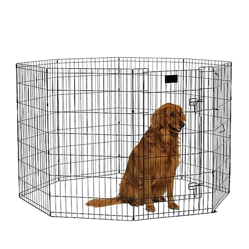 Midwest Black E-Coat Exercise Pen w/Door for Dogs, 42" H, X-Large