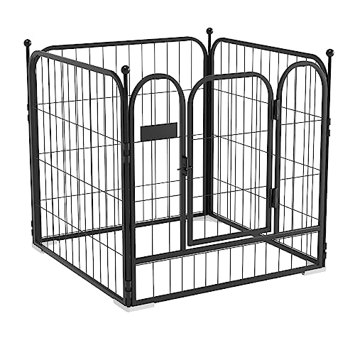 Mino Kepser Dog Playpen Dog Fences for The Yard,Camping,Outdoor,Indoor Metal Dog Gates with Walk Through Door Dog Play Pens for Puppy Small Medium Dogs