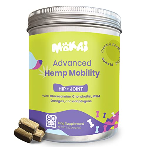 MOKAI Dog Joint Supplement with Glucosamine Chondroitin for Dogs | Dog Hip and Joint Supplement with Vegan Glucosamine Chondroitin MSM for Dog Arthritis Pain Relief for Dogs and Dog Pain Relief