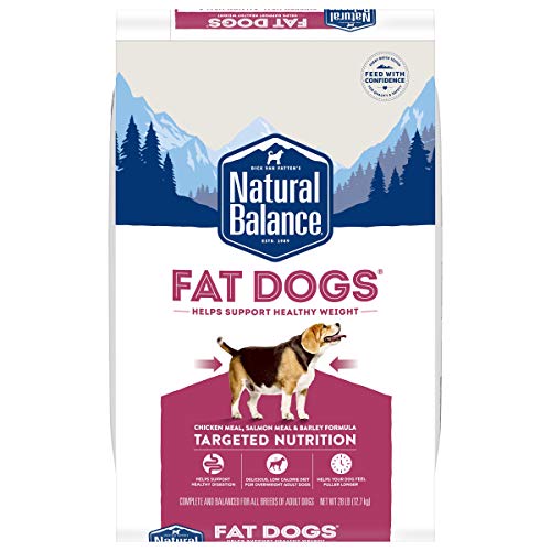 Natural Balance Fat Dogs Low Calorie Chicken Meal Salmon Meal, Garbanzo Beans, Peas & Oatmeal Adult Low-Calorie Dry Dog Food for Overweight Dogs