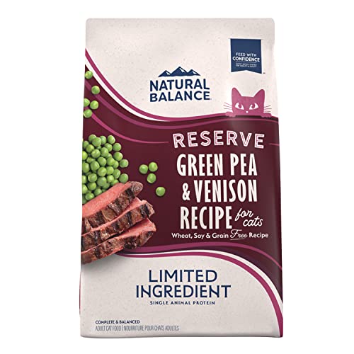 Natural Balance Limited Ingredient Reserve Grain Free Dry Cat Food, Green Pea & Venison Recipe, 8 Pounds