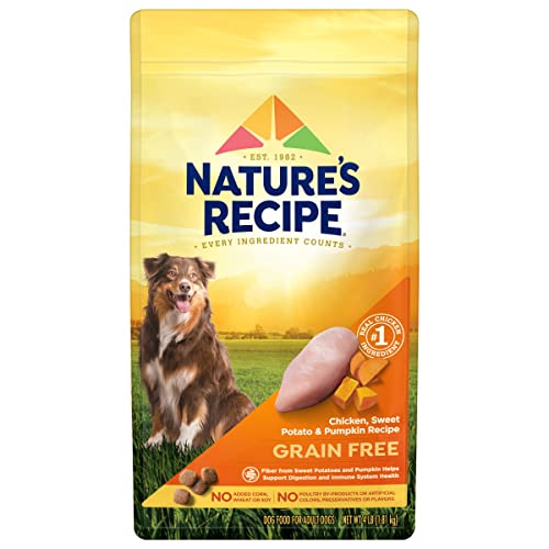 Nature′s Recipe Dry Dog Food, Grain Free Chicken, Sweet Potato & Pumpkin Recipe, 4 lb. Bag