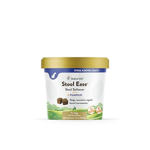 NaturVet – Stool Ease for Dogs – 40 Soft Chews – Helps Maintain Regular Bowel Movements – Enhanced with Sugar Beet Pulp, Flaxseed & Psyllium Husk – 40 Day Supply