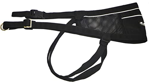 Neewa Canicross & Skijoring Belt to Run or Walk with Your Dog with Dog Running Leash Hands Free 2 Dogs or One, Dog Walking Belt for Multiple Dogs (One-Size-Fits-All, Black)