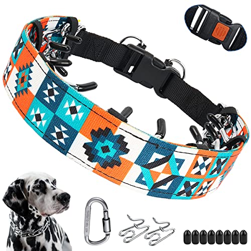 No Pull Dog Collar, Anti Pull Collars for Small Medium Large Dogs, Dog Training Collar with Printed Nylon Cover, Walking Collar