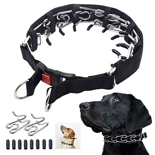 No Pull Dog Collar, Dog Training Collar with Comfort Tips and Quick Release Snap Buckle for Small Medium Large Dogs (Small,2.5mm,15.7-Inch,10-14" Neck, Black)