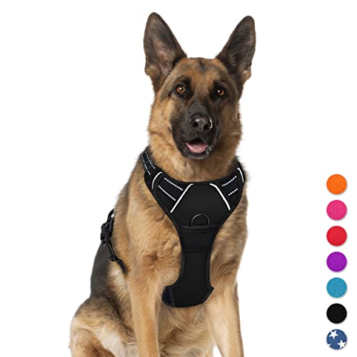 No Pull Pet Harness Dog Harness Adjustable Outdoor Pet Vest 3M Reflective Oxford Material Vest for Dogs Easy Control for Small Medium Large Dogs (XL) BARKBAY