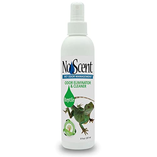 No Scent Reptile Tank Cleaner Spray & Pet Odor Management for Bearded Dragon, Turtle, Lizard Terrarium Freshener (8 Fl Oz / 237 mL)