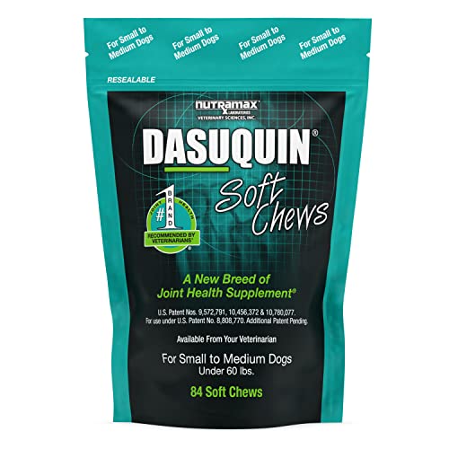 Nutramax Dasuquin Joint Health Supplement for Small to Medium Dogs - With Glucosamine, Chondroitin, ASU, Boswellia Serrata Extract, Green Tea Extract, 84 Soft Chews