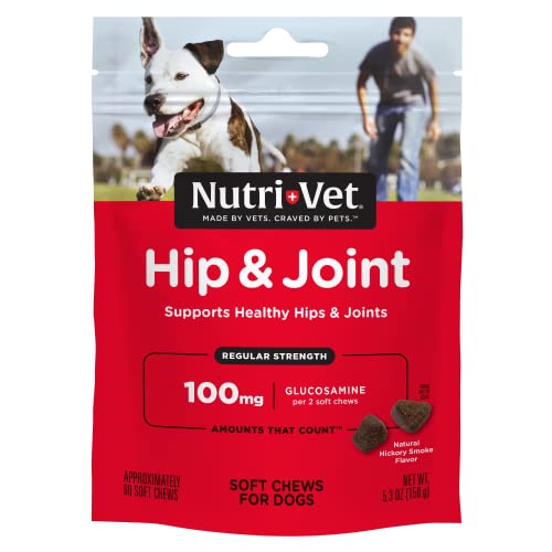 Nutri-Vet Hip & Joint Regular Strength Soft Chew for Dogs, 5.3 OZ, 60-Count