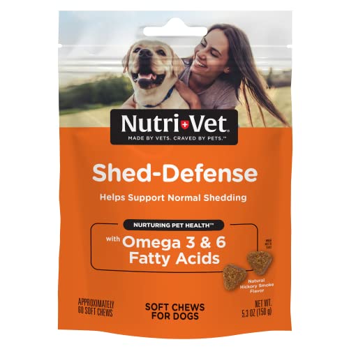 Nutri-Vet Shed Defense Soft Chews for Dogs - Supports Normal Shedding and Healthy Coat - 60 Soft Chews