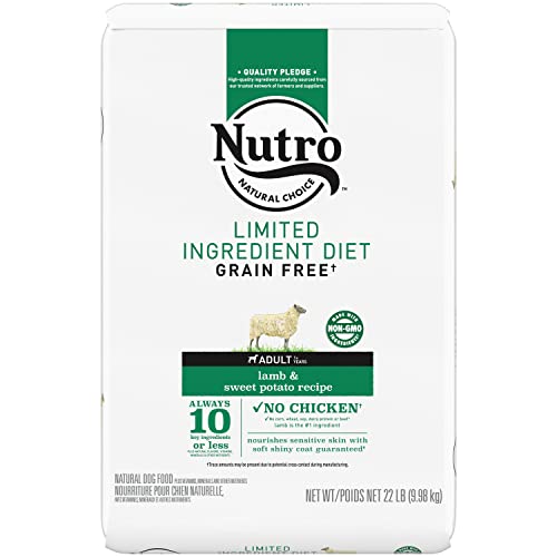 NUTRO Limited Ingredient Diet Adult Dry Dog Food Lamb & Sweet Potato Dog Kibble, 22 lb. Bag