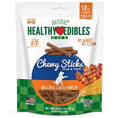 Nylabone Healthy Edibles Chewy Dog Treat Sticks Bacon & Cheese 12 oz.