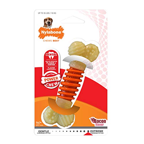 Nylabone PRO Action Dental Power Chew Durable Dog Toy Bacon Medium/Wolf (1 Count)