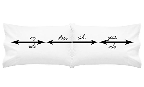 Oh, Susannah Dogs Side My Side Your Side Pillow Cases for Dog That Sleeps on Bed (Two 20x30 Standard/Queen Size) Dog Side My Side Bedding for Her