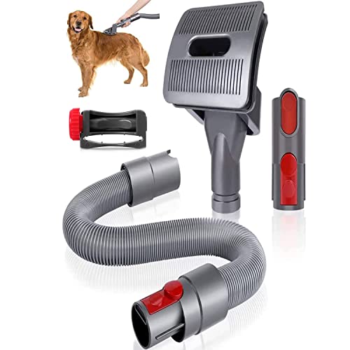 OPODEE Groom Tool Kit, Compatible for Dyson Vacuums, Pet Dog Brush Hair Vacuum Attachment for V7/8/10/12/15, for Long Medium Haired Dogs (Pro)