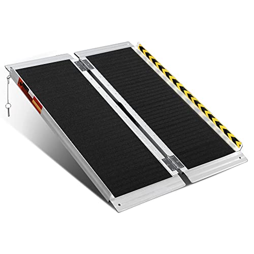 ORFORD Non Skid Wheelchair Ramp 3FT, Suitcase Threshold Ramp with an Applied Slip-Resistant Surface, Portable Aluminum Foldable Mobility Scooter Ramp, for Home, Steps, Stairs, Doorways, Curbs