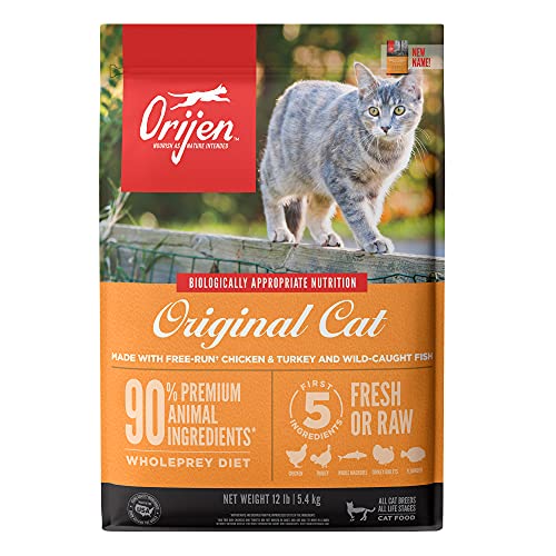 ORIJEN Original Cat, Grain Free Dry Cat Food for All Life Stages, With WholePrey Ingredients, 12lb