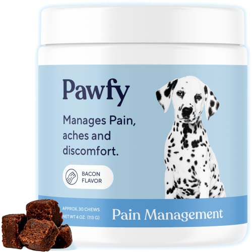 Pawfy Pain Relief Soft Chews | Fast Pain Relief | Natural Aspirin | Anti-Inflammatory | Recovery | Made in USA | with Willow Bark & Cat's Claw