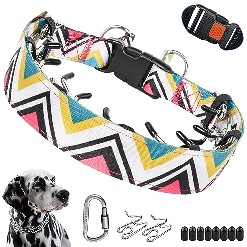 Personalized Dog Collars, Vintage No Pull Dog Collar for Large Medium Small Dogs, Adjustable Anti Pull Dog Collar with Carabiner for Walking Training Festival