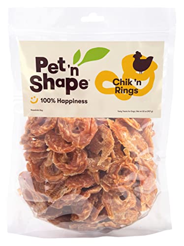 Pet 'n Shape Chik 'n Rings – Natural Chicken Breast Jerky Dog Treats, 2 Pound