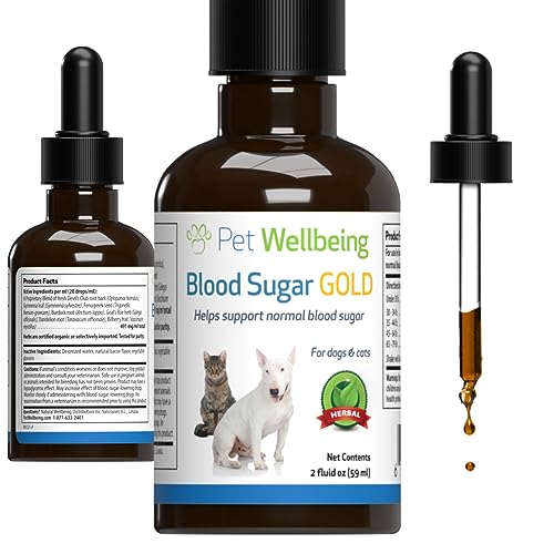 Pet Wellbeing - Blood Sugar Gold for Cats - Natural Support for Healthy Blood Sugar Levels in Diabetic Cats - Insulin Stabilization & Normal Pancreatic Function - 2 oz (59 ml)