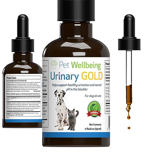 Pet Wellbeing Urinary Gold for Cats - Vet-Formulated - Feline Urinary Tract Health, UTI & Bladder Infection, Normal Urine pH - Natural Herbal Supplement 2 oz (59 ml)