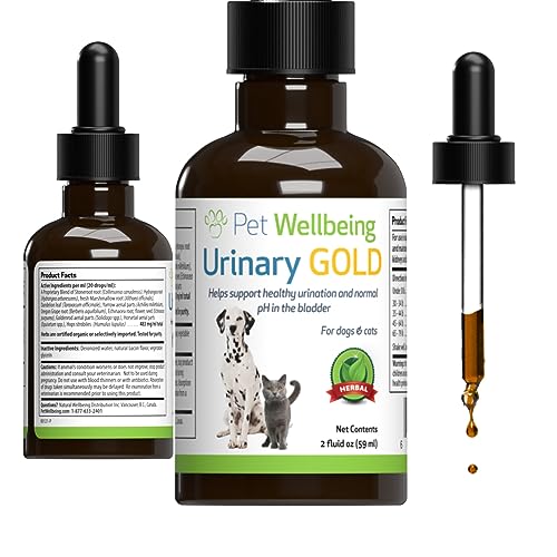 Pet Wellbeing Urinary Gold for Dogs - Vet-Formulated - Canine Urinary Tract Health, UTI & Bladder Infection, Normal Urine pH - Natural Herbal Supplement 2 oz (59 ml)