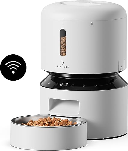 PETLIBRO Automatic Cat Food Dispenser, 5G WiFi Pet Feeder with Freshness Preservation, Timed Cat Feeders for Dry Food, Up to 48 Portions 10 Meals Per Day, Granary Pet Feeder for Cat/Dog, WiFi Black