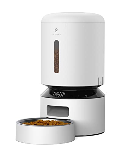 PETLIBRO Automatic Cat Food Dispenser, Automatic Dog Feeder with Freshness Preservation, Timed Cat Feeders for Dry Food, Up to 50 Portions 6 Meals Per Day, Granary Pet Feeder for Cats/Dogs,White