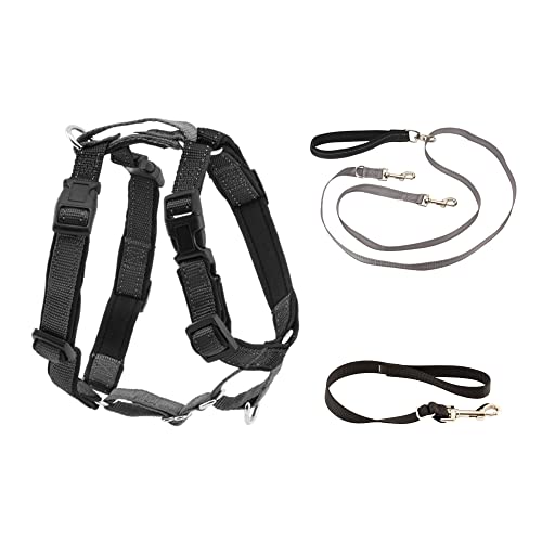 PetSafe 3 in 1 Harness with Two Point Control Leash, No-Pull Harness, Large, Black,