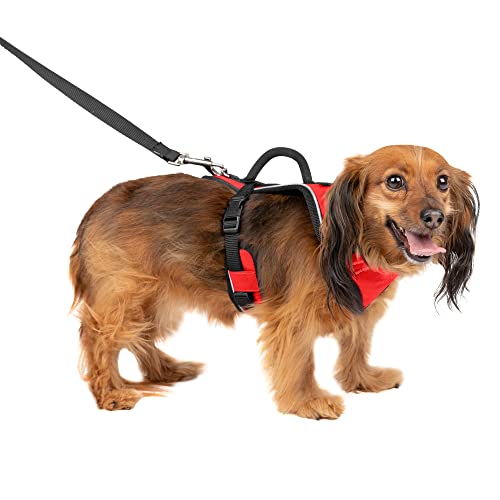 PetSafe EasySport Dog Harness, Adjustable Padded Dog Harness with Control Handle and Reflective Piping, From the Makers of the Easy Walk Harness Red Extra Small