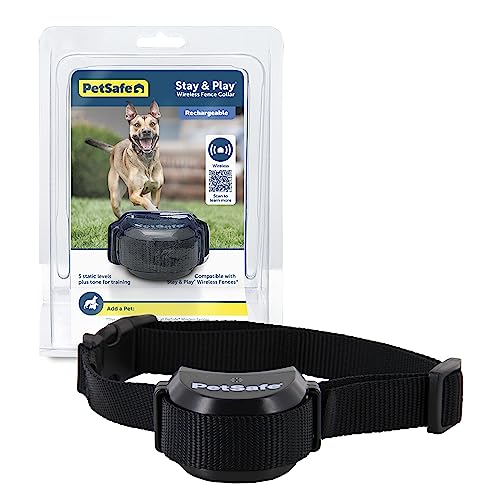PetSafe Stay & Play Compact Wireless Fence for Dogs & Cats, Waterproof & Rechargeable, Above Ground Electric Fence Covers Up to 3/4 Acre for Pets 5 lb+ from Parent Company of Invisible Brand,Black
