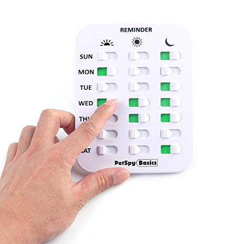 PetSpy Dog Feeding Reminder 3 Times a Day Pet Feeding Chart Easy to Mount Magnetic Tracker to Feed Your Dog Cat, Sticker Daily Indication Tool, Medicine and Food Tracker