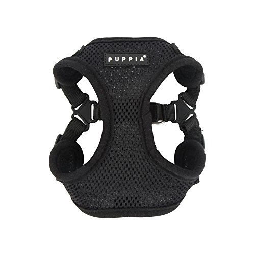 Puppia PARA-HC1533-BK-M Black Soft Harness C Pet-Vest-Harnesses, MEDIUM