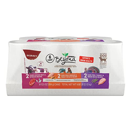 Purina Beyond Gravy, Beef, Chicken or Turkey in Gravy Ground Entree Grain Free Wet Dog Food Variety Pack