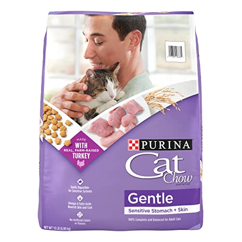 Purina Cat Chow Gentle Dry Cat Food, Sensitive Stomach + Skin - 13 lb. Bag