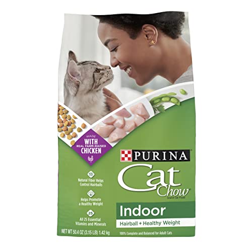 Purina Cat Chow Indoor Dry Cat Food, Hairball + Healthy Weight - (4) 3.15 lb. Bags