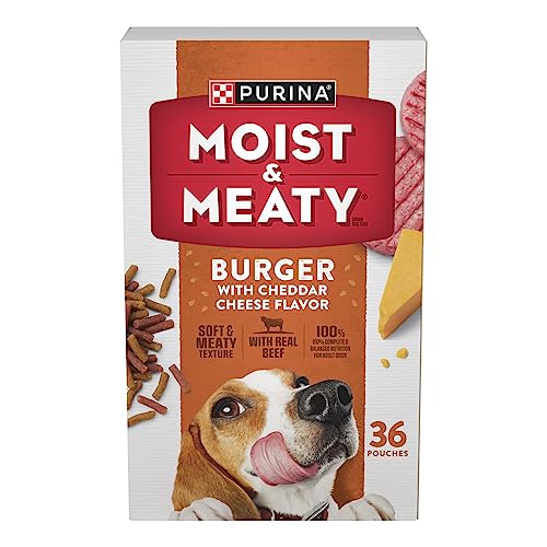 Purina Moist & Meaty Moist and Meaty Burger With Cheddar Cheese Flavor Dry Soft Dog Food Pouches - 36 Ct. Pouch
