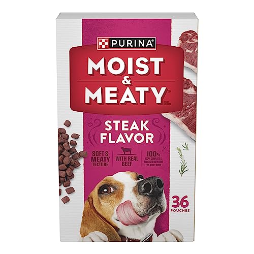Purina Moist & Meaty Moist and Meaty Steak Flavor Soft Dog Food Pouches - 36 ct. Pouch