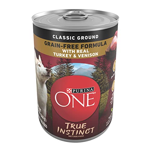 Purina ONE Wet Dog Food True Instinct Classic Ground Grain-Free Formula With Real Turkey And Venison High Protein Wet Dog Food - (12) 13 oz. Cans